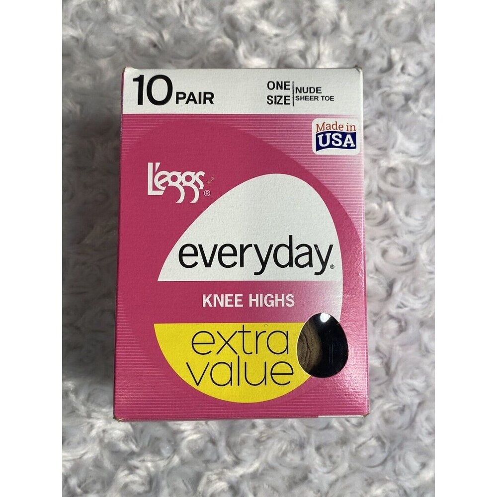 L’eggs OS Everyday Knee Highs Nude 10 Pack Sheer Toe